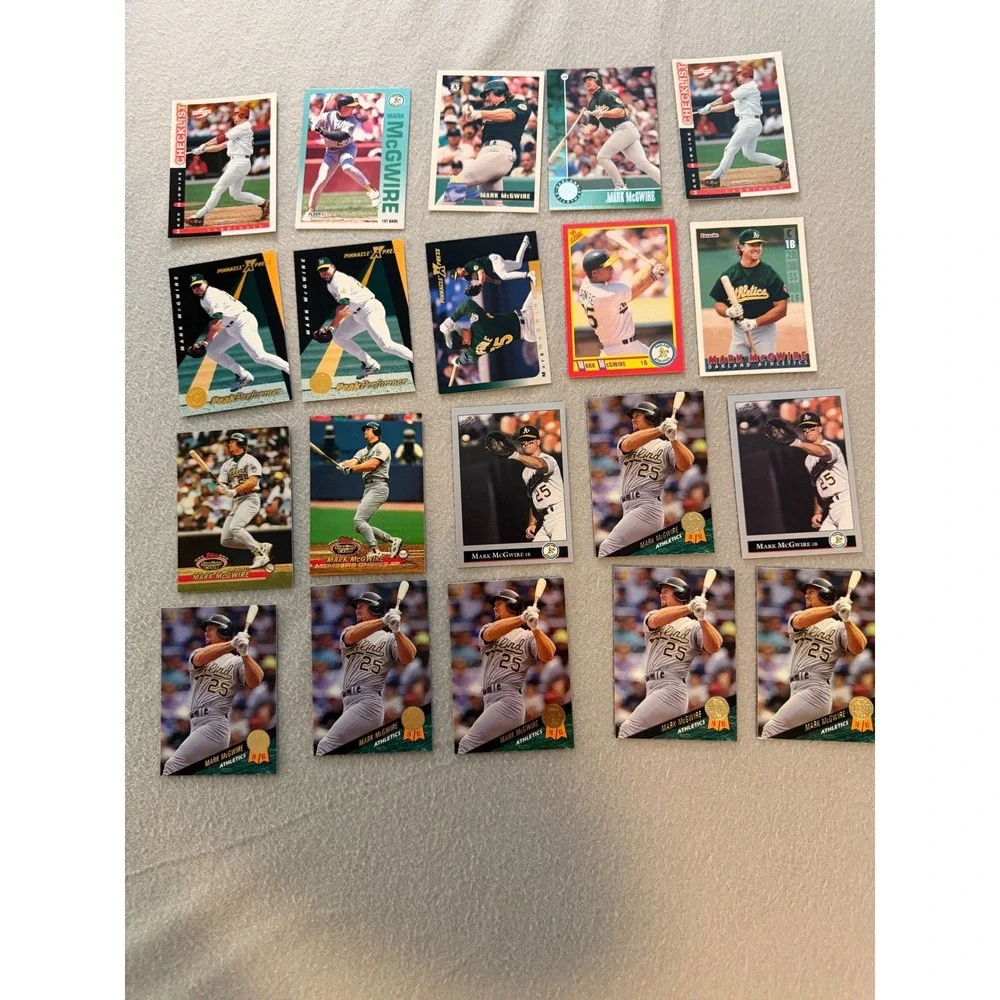 Mark McGwire Baseball Card Lot 19 Oakland A's Mixed Brand Raw Vintage MLB